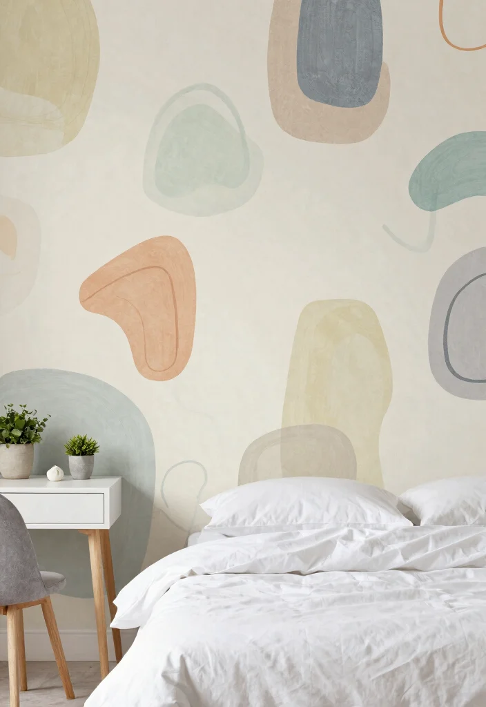 16 Small Bedroom Wallpaper Ideas: Stylish Space-Saving Looks - 8. Hand-Painted Wallpaper for Unique Flair 1