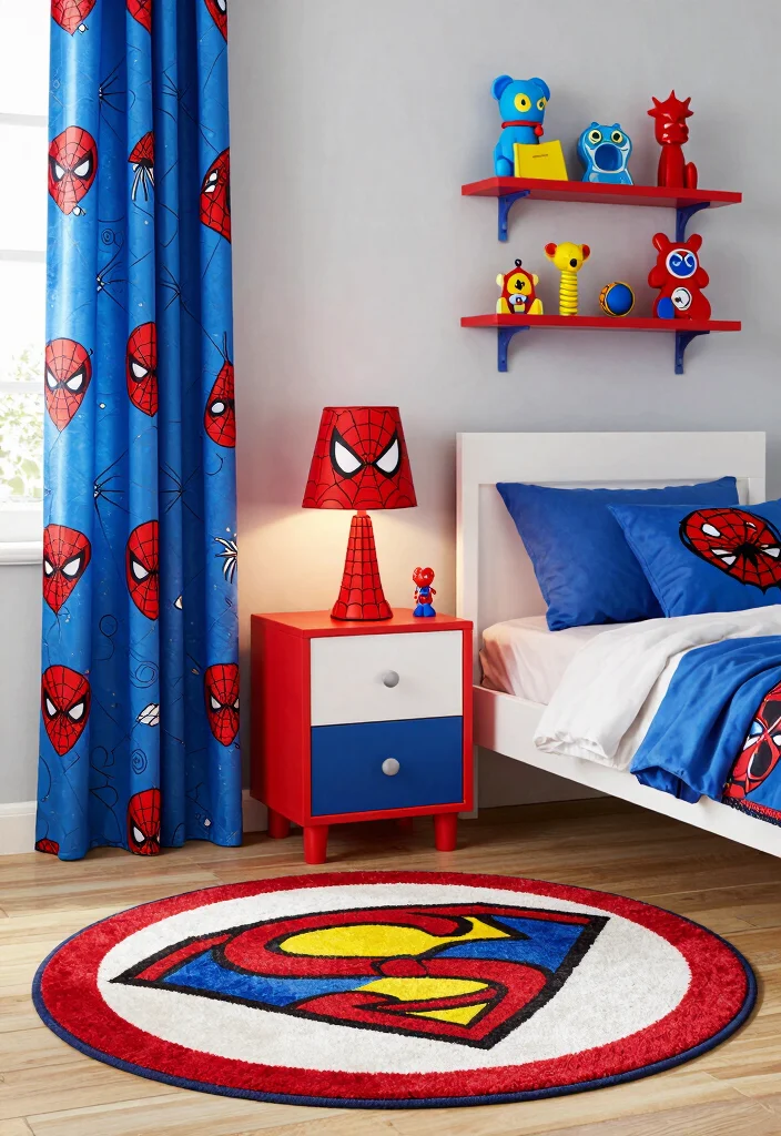 16 Spider Man Bedroom Ideas: Fun Bold Superhero Theme - 4. Superhero-Themed Accessories 1