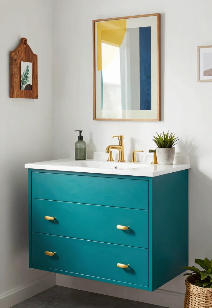 17 Bathroom Vanity Paint Color Ideas You Should Try - 11. Bold Teal 1