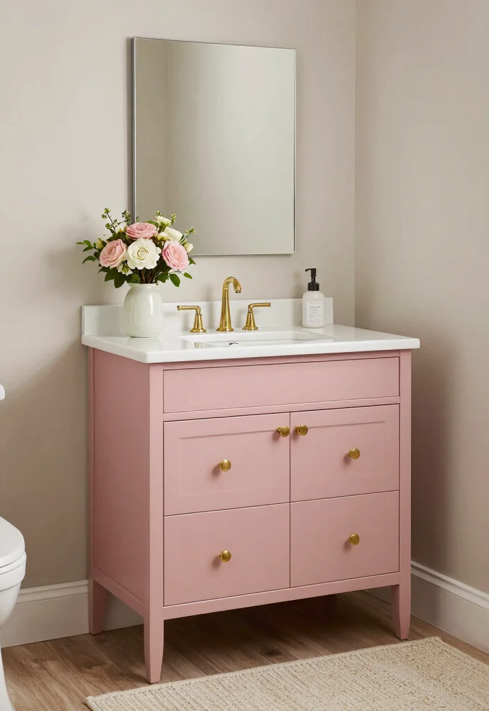 17 Bathroom Vanity Paint Color Ideas You Should Try - 5. Dusty Rose 1