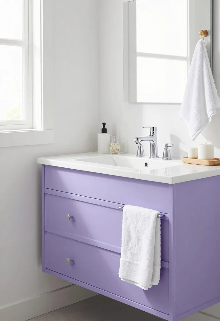 17 Bathroom Vanity Paint Color Ideas You Should Try - 7. Muted Lavender 1