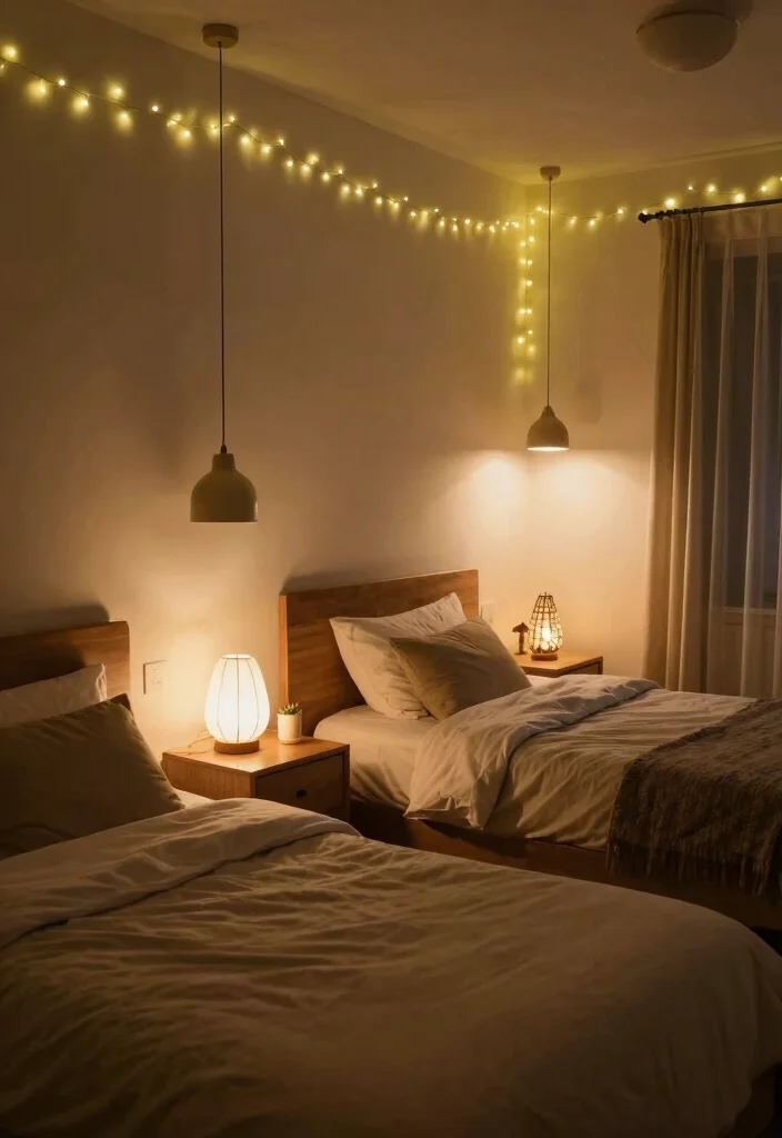 17 Bedroom Ideas for 3 Sisters Stylish Shared Spaces - 10. Fun Lighting Options 1