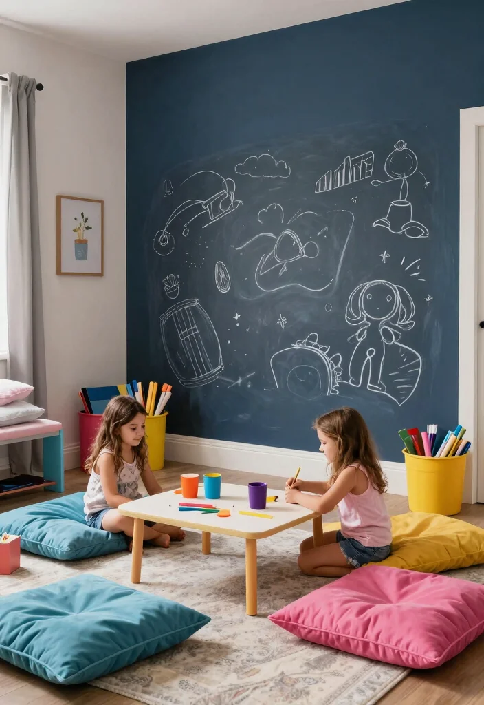 17 Bedroom Ideas for 3 Sisters Stylish Shared Spaces - 12. Multi-Purpose Play Area 1