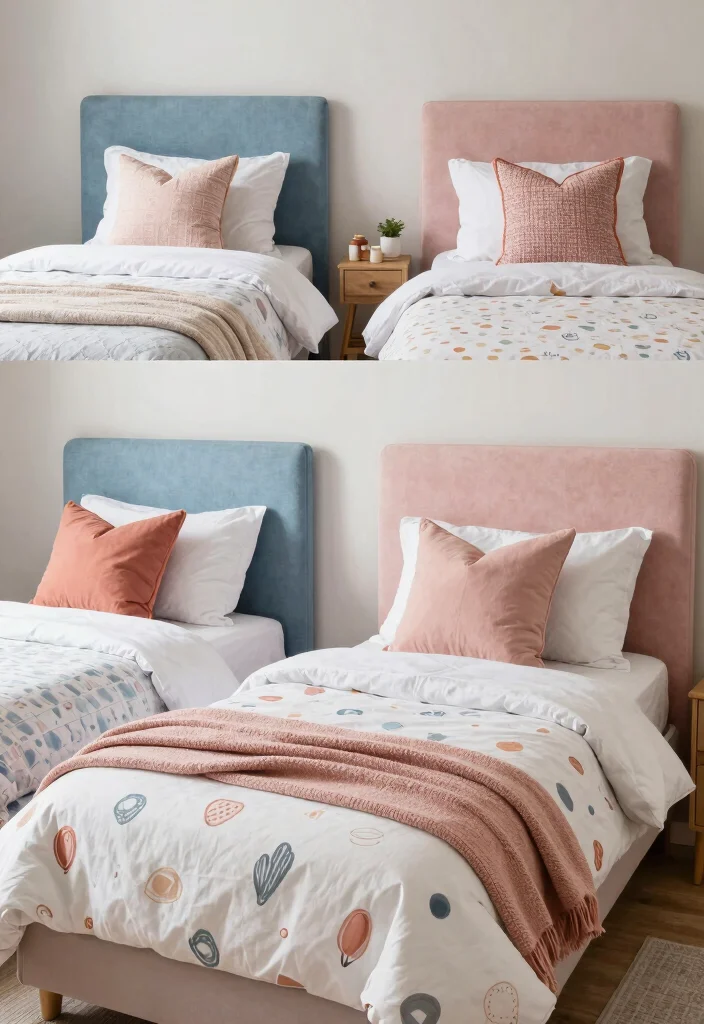 17 Bedroom Ideas for 3 Sisters Stylish Shared Spaces - 9. Stylish Beds and Linens 1