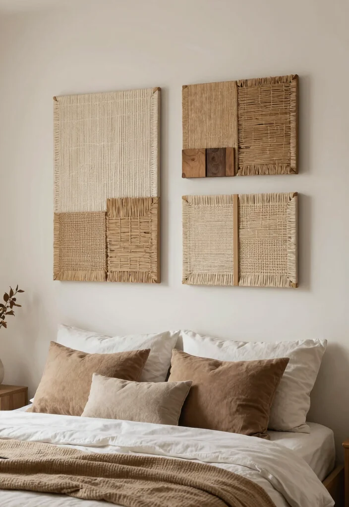 17 Bedroom Wall Art Ideas That Elevate the Space - 13. Textured Wall Art 1