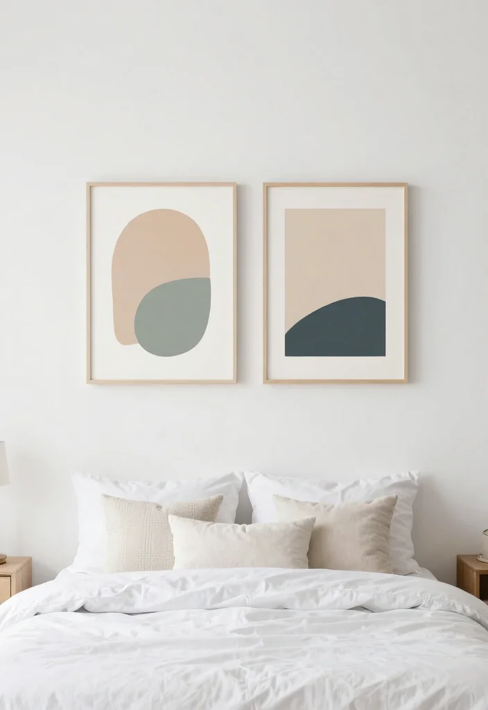 17 Bedroom Wall Art Ideas That Elevate the Space - 17. Minimalist Art Pieces 1