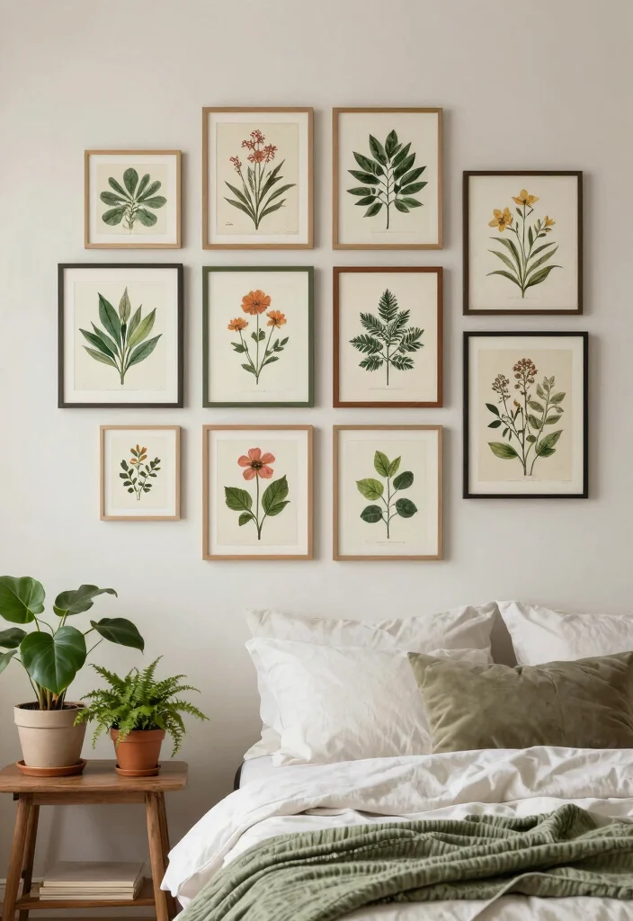 17 Bedroom Wall Art Ideas That Elevate the Space - 3. Botanical Prints 1