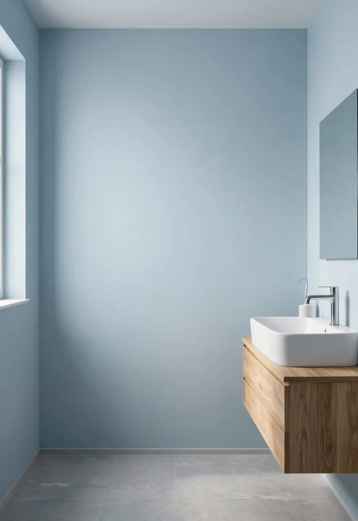 17 Blue Bathroom Ideas With Calm Cool Energy - 13. Minimalist Blue Design 1