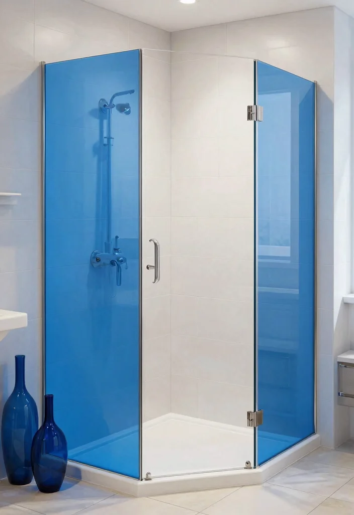 17 Blue Bathroom Ideas With Calm Cool Energy - 15. Blue Glass Features 1
