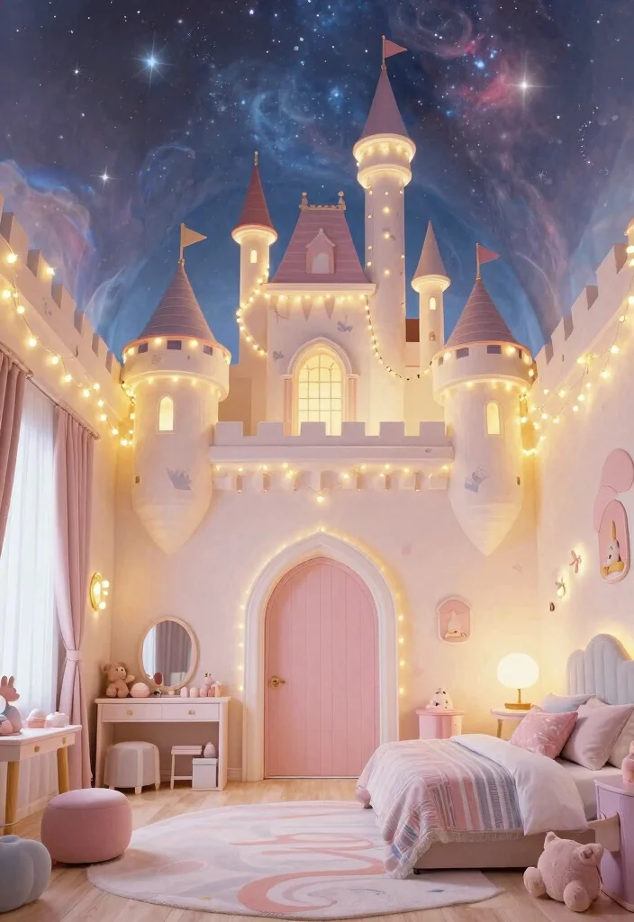17 Children Bedroom False Ceiling Design Ideas Playful Style - 13. Fairy Tale Castle 1