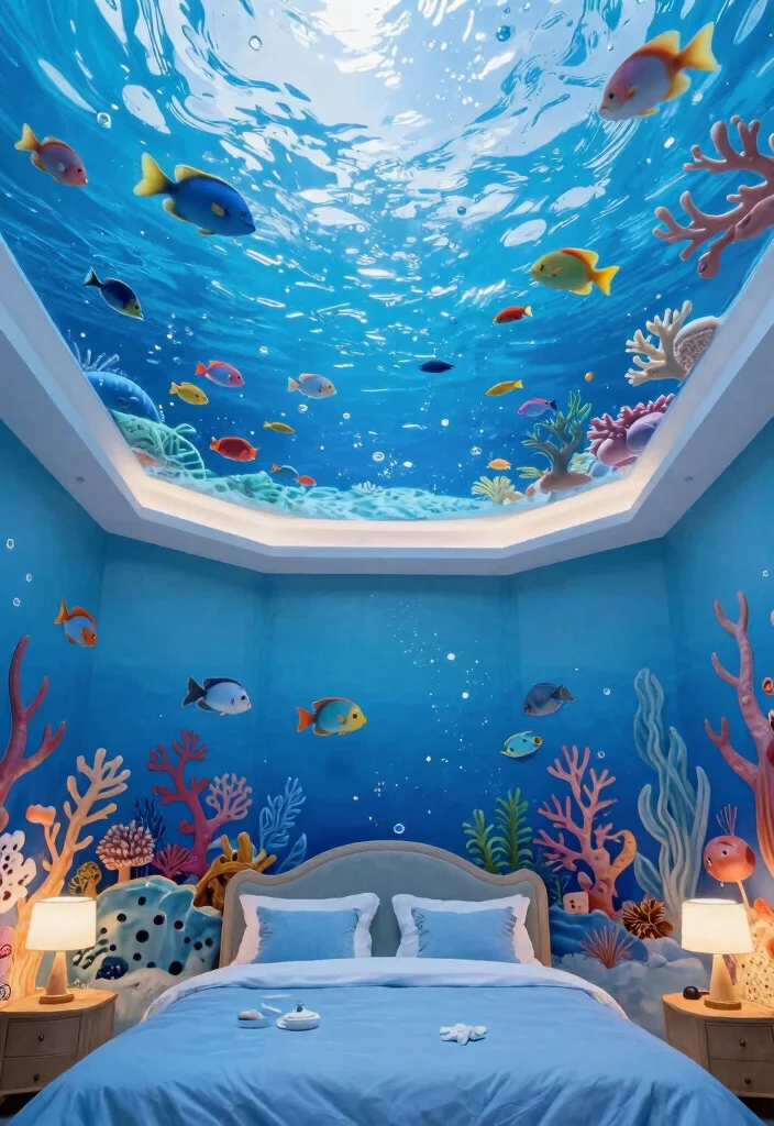 17 Children Bedroom False Ceiling Design Ideas Playful Style - 4. Under the Sea 1