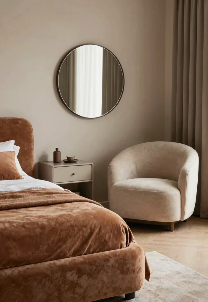 17 Grown Women Bedroom Ideas for an Elegant Mature Style - 14. Soft Curved Furniture for Elegance 1