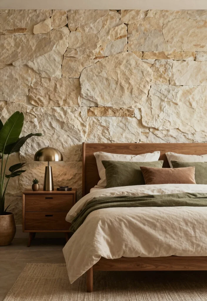 17 Grown Women Bedroom Ideas for an Elegant Mature Style - 3. Earthy Tones and Textured Walls 1