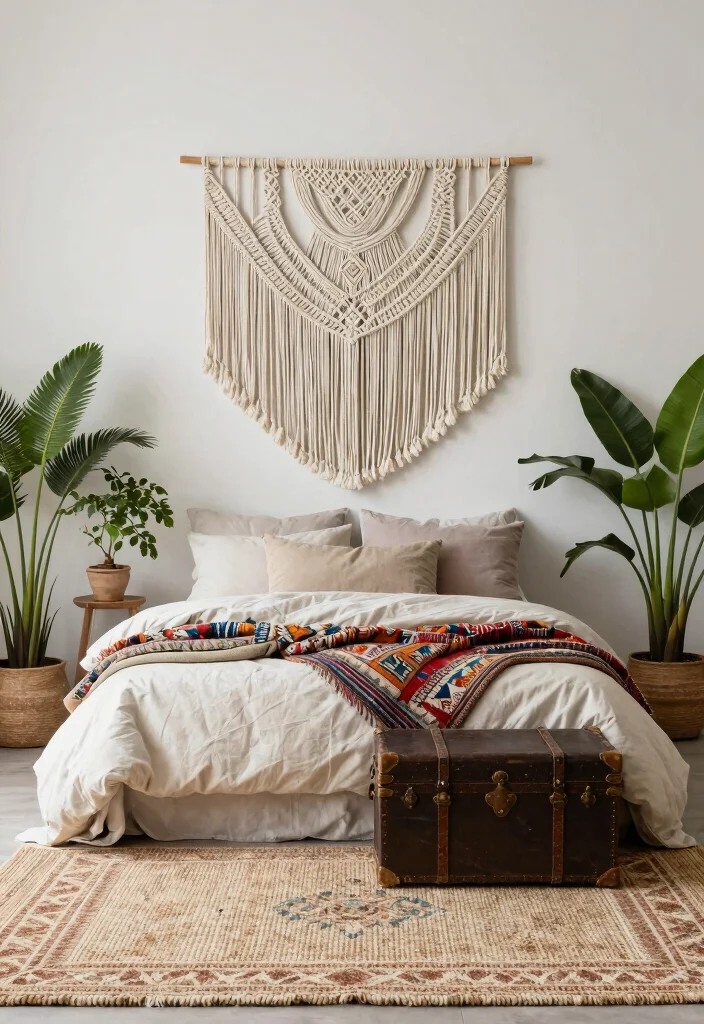 17 Grown Women Bedroom Ideas for an Elegant Mature Style - 9. Bohemian Elements for a Warm Touch 1
