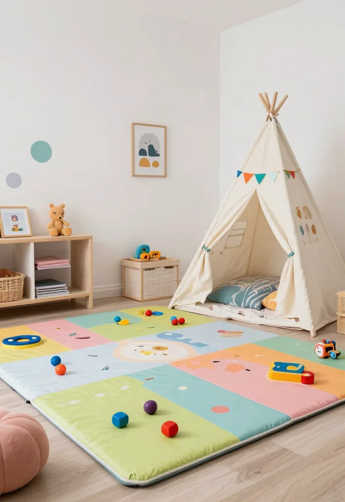 17 Pink and Blue Bedroom Ideas: Playful Balanced Colors - 10. Interactive Play Areas 1