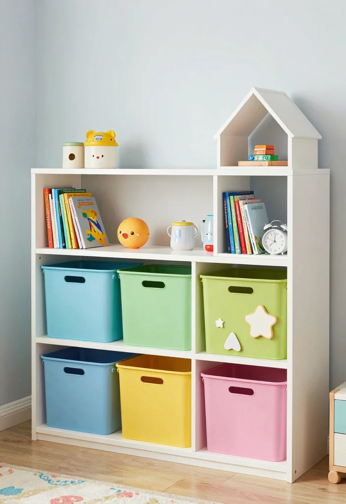 17 Pink and Blue Bedroom Ideas: Playful Balanced Colors - 7. Charming Storage Solutions 1