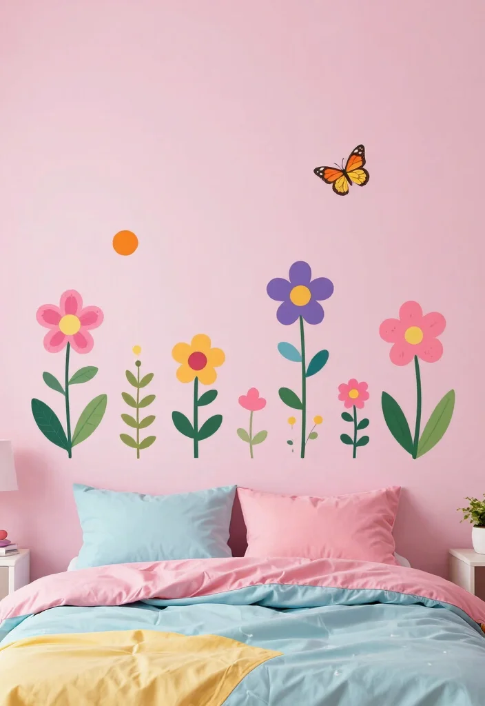 17 Wall Decor Ideas for Bedroom: Creative Personal Touch - 12. Whimsical Wall Decals 1