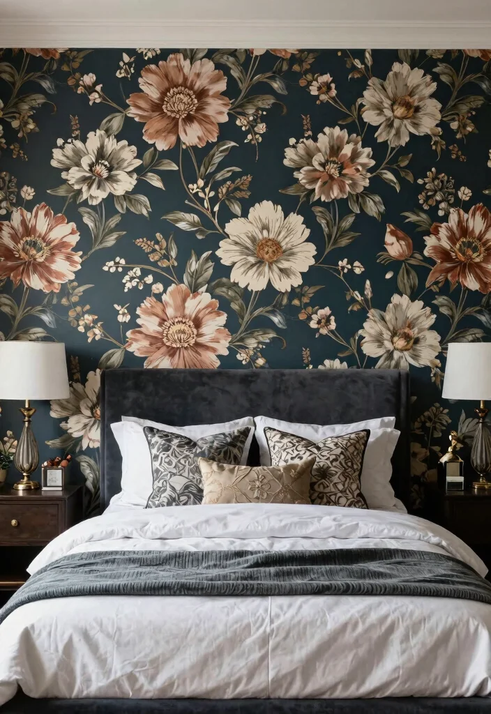 17 Wall Decor Ideas for Bedroom: Creative Personal Touch - 14. Bold Wallpaper 1