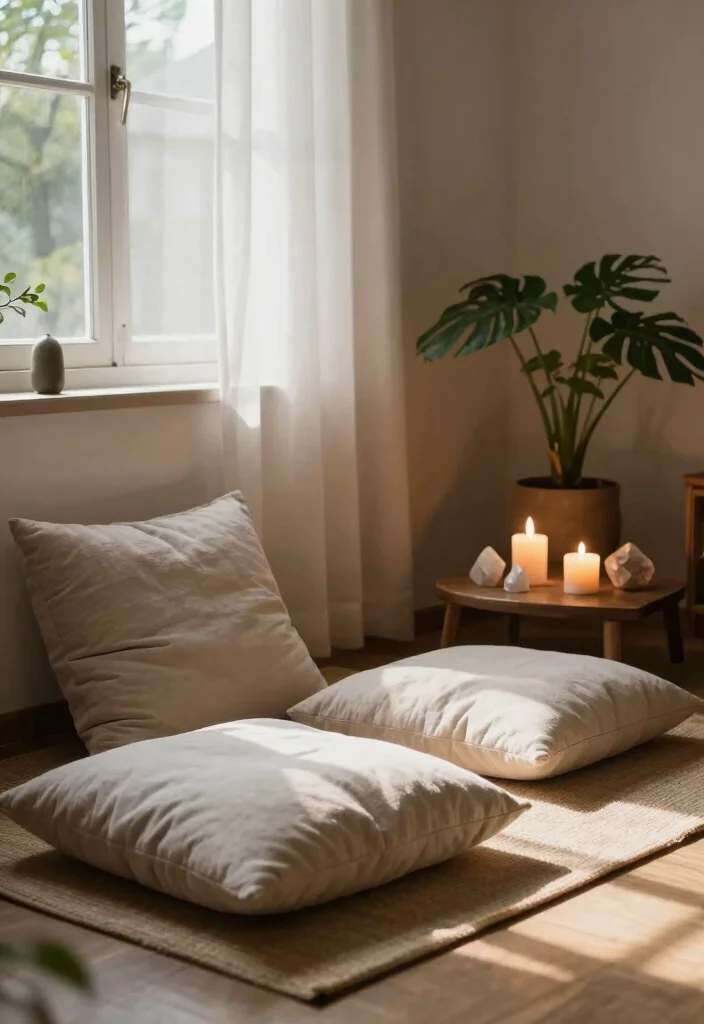 17 Zen Bedroom Ideas for Serenity and Calm - 10. Mindfulness Corner 1