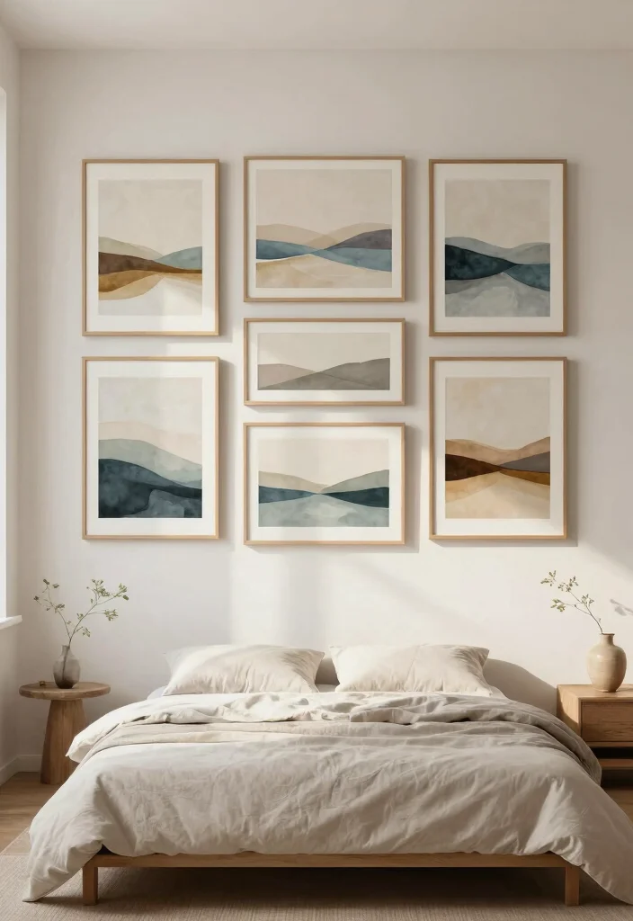 17 Zen Bedroom Ideas for Serenity and Calm - 5. Calming Artwork 1