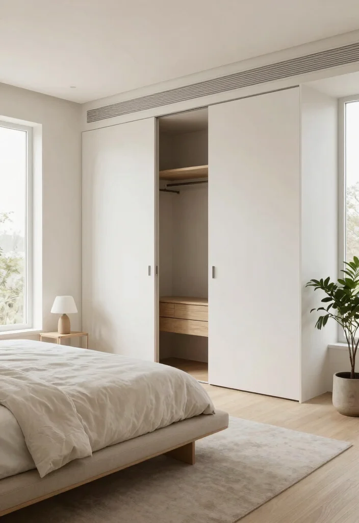 18 Bedroom With Walk In Closet and Bathroom Ideas Luxury Flow - 2. Minimalist Retreat with Hidden Closet 1