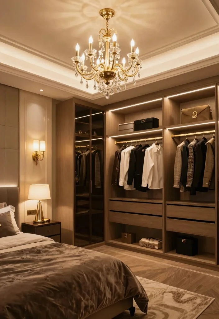 18 Bedroom With Walk In Closet and Bathroom Ideas Luxury Flow - 5. Statement Lighting for Impact 1