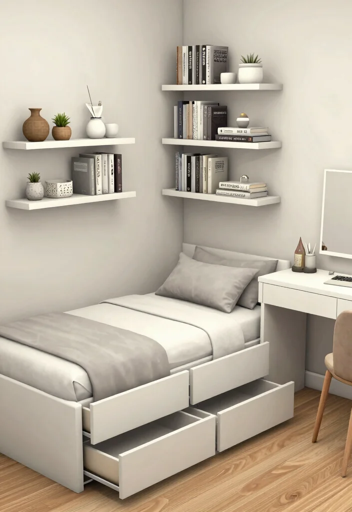 18 Bloxburg Bedroom Ideas Modern Clean Aesthetic - 4. Smart Storage Solutions 1