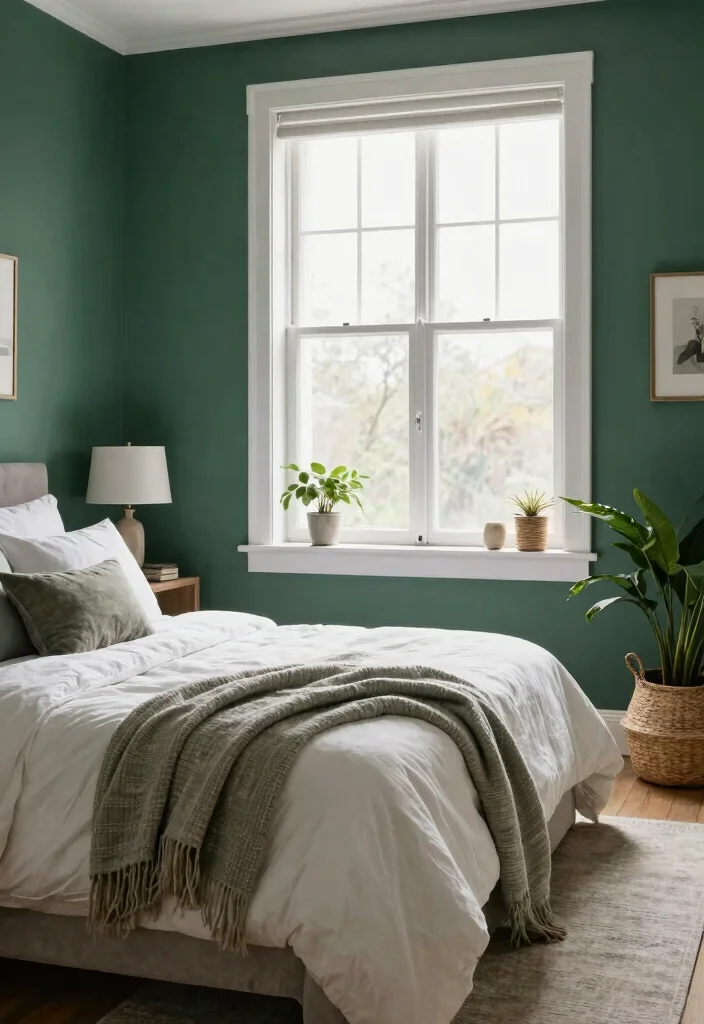 18 Green Paint Colors Bedroom Ideas: Calm Fresh Palettes - 13. Deep Sea Green Harmony 1