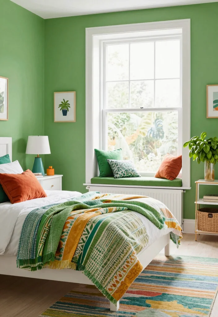 18 Green Paint Colors Bedroom Ideas: Calm Fresh Palettes - 15. Fresh Basil Breeze 1