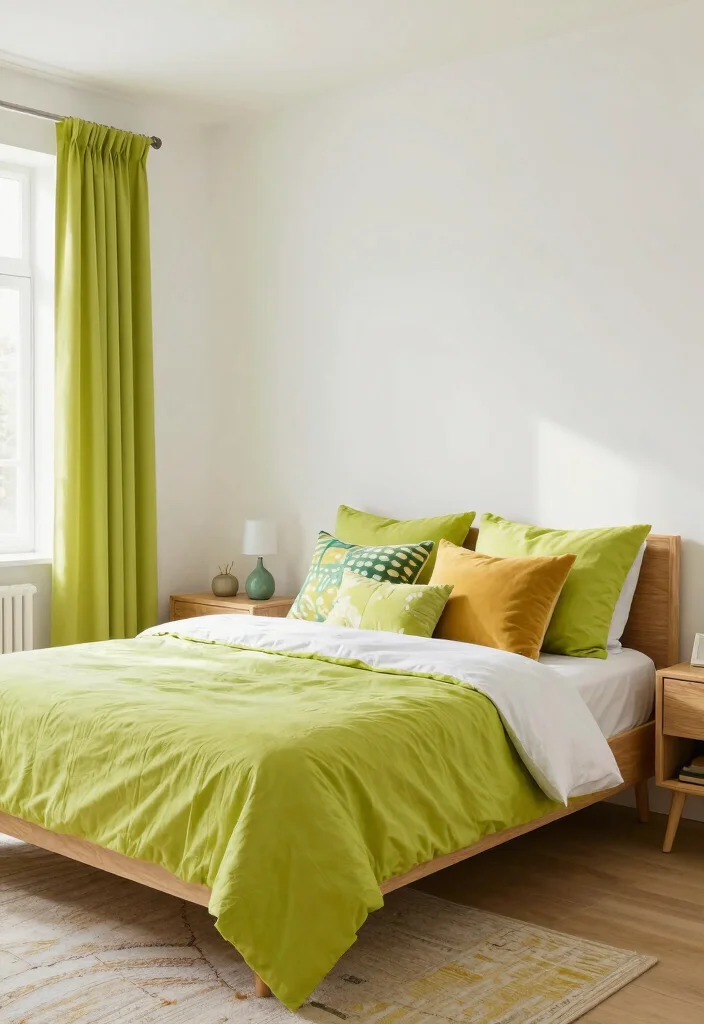 18 Green Paint Colors Bedroom Ideas: Calm Fresh Palettes - 18. Chartreuse Charm 1
