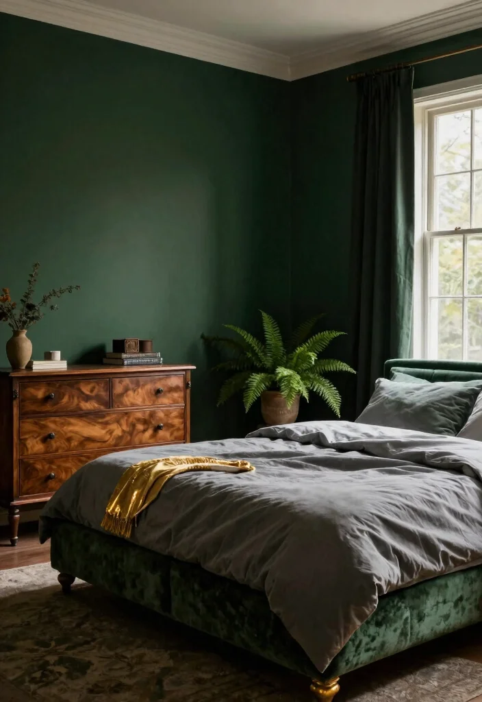 18 Green Paint Colors Bedroom Ideas: Calm Fresh Palettes - 3. Forest Green Escape 1