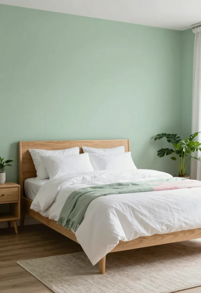 18 Green Paint Colors Bedroom Ideas: Calm Fresh Palettes - 4. Celadon Calm 1