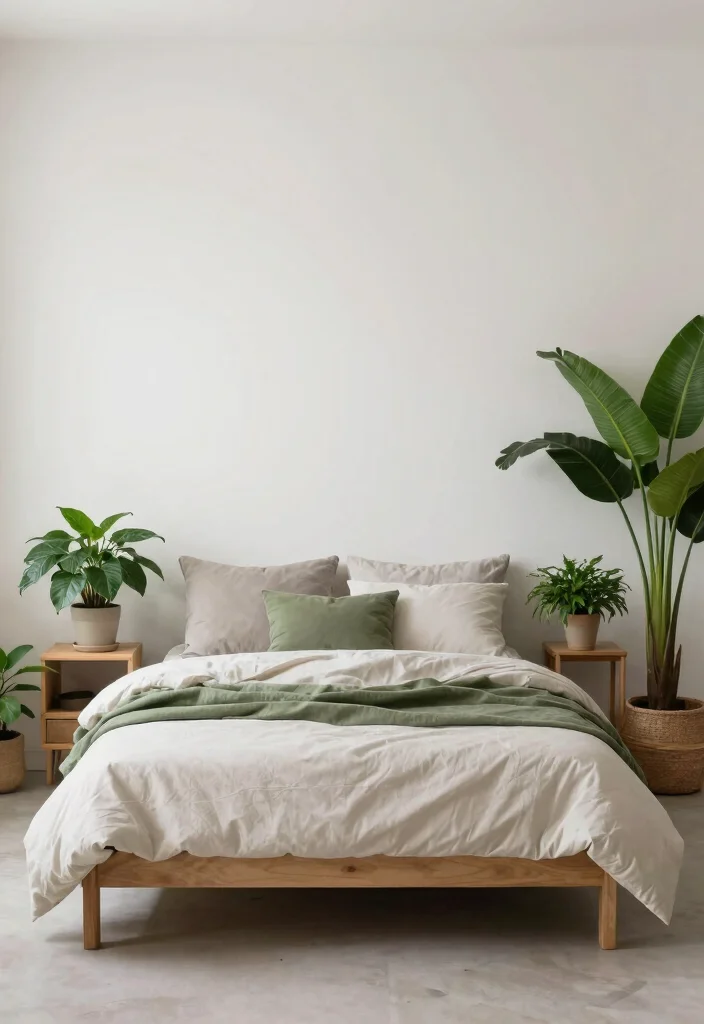 18 Queen Size Bedroom Ideas: Balanced Spacious Layouts - 15. Combining Indoor Plants 1