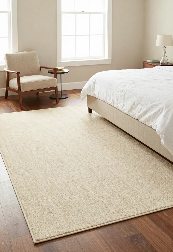 18 Queen Size Bedroom Ideas: Balanced Spacious Layouts - 17. Creates Zones with Rugs 1