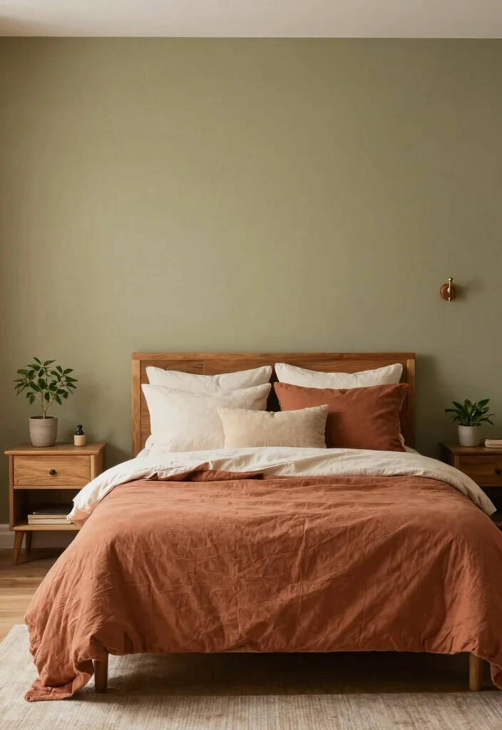18 Queen Size Bedroom Ideas: Balanced Spacious Layouts - 7. Earthy Tones for Warmth 1