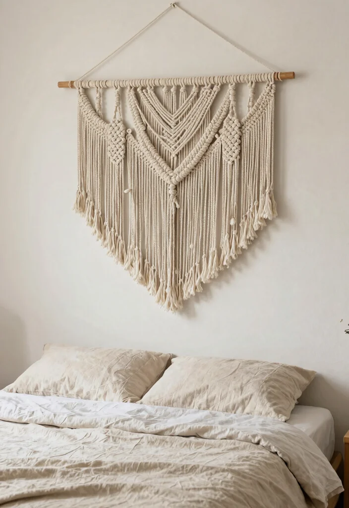 18 Small Bedroom Accent Wall Ideas with Big Impact - 11. Fabric Wall Hangings 1