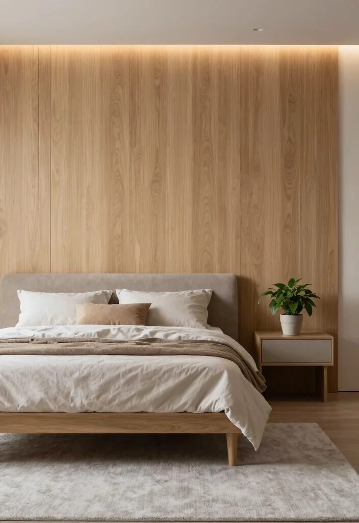 18 Small Bedroom Accent Wall Ideas with Big Impact - 2. Textured Panels 1