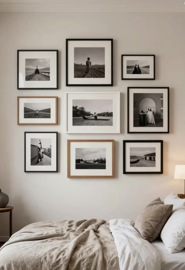 18 Small Bedroom Accent Wall Ideas with Big Impact - 3. Gallery Wall Delight 1