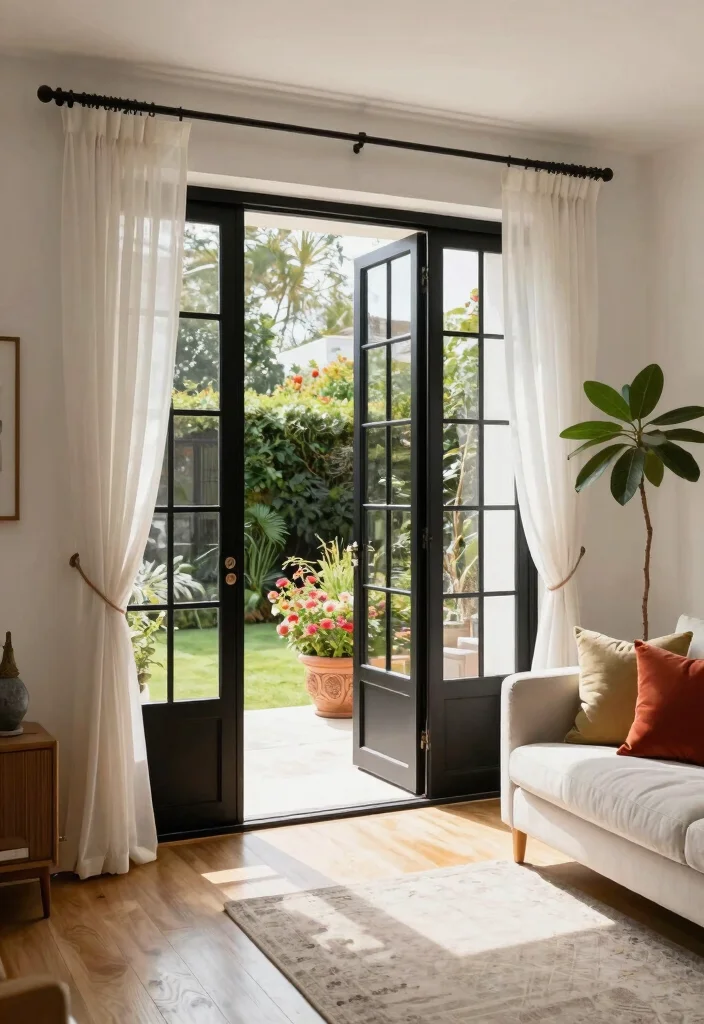 12 Black Patio Door Ideas That Make Small Rooms Feel Bigger - 1. Elegant French Doors 1