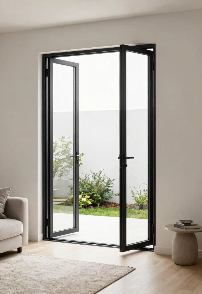 12 Black Patio Door Ideas That Make Small Rooms Feel Bigger - 3. Minimalist Bi-Fold Doors 1