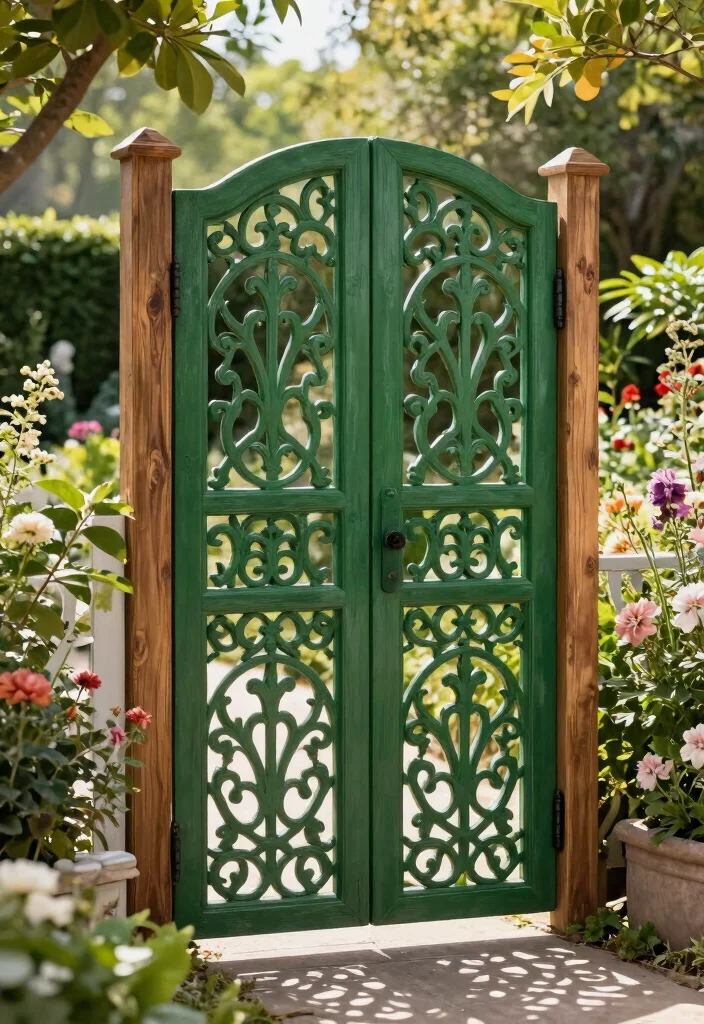 12 Cattle Panel Fence Ideas That Keep Livestock In and Predators Out - 3. Decorative Cattle Panel Gate 1