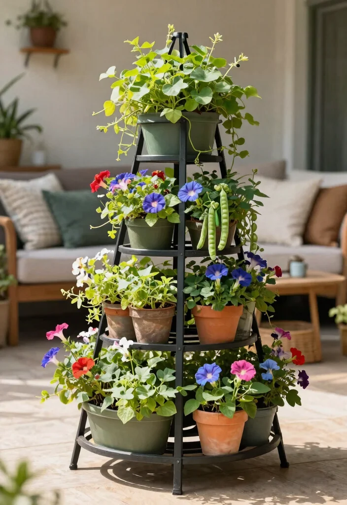12 Corner Trellis Ideas That Fit Tight Spaces and Support Climbing Vines - 5. Tiered Corner Trellis Planter 1