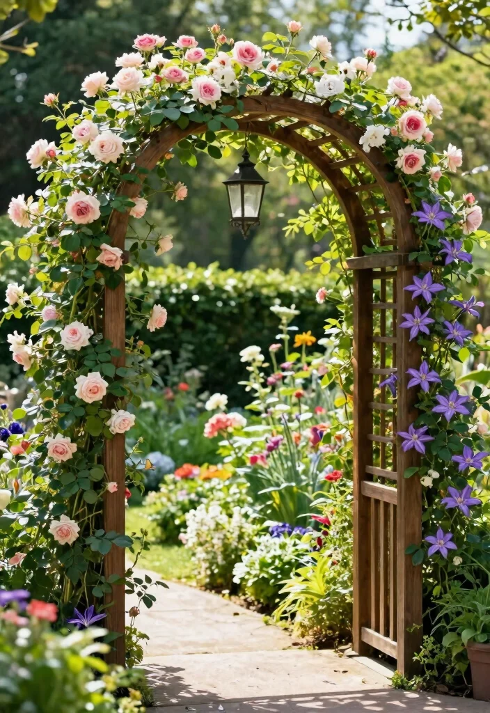 12 Corner Trellis Ideas That Fit Tight Spaces and Support Climbing Vines - 7. Arched Corner Trellis 1