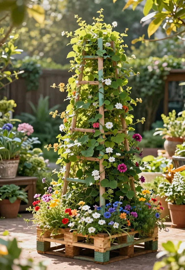 12 Corner Trellis Ideas That Fit Tight Spaces and Support Climbing Vines - 9. Pallet Trellis for Small Spaces 1