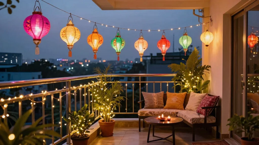 12 Diwali Lights Decoration Balcony Ideas for Small Spaces That Shine