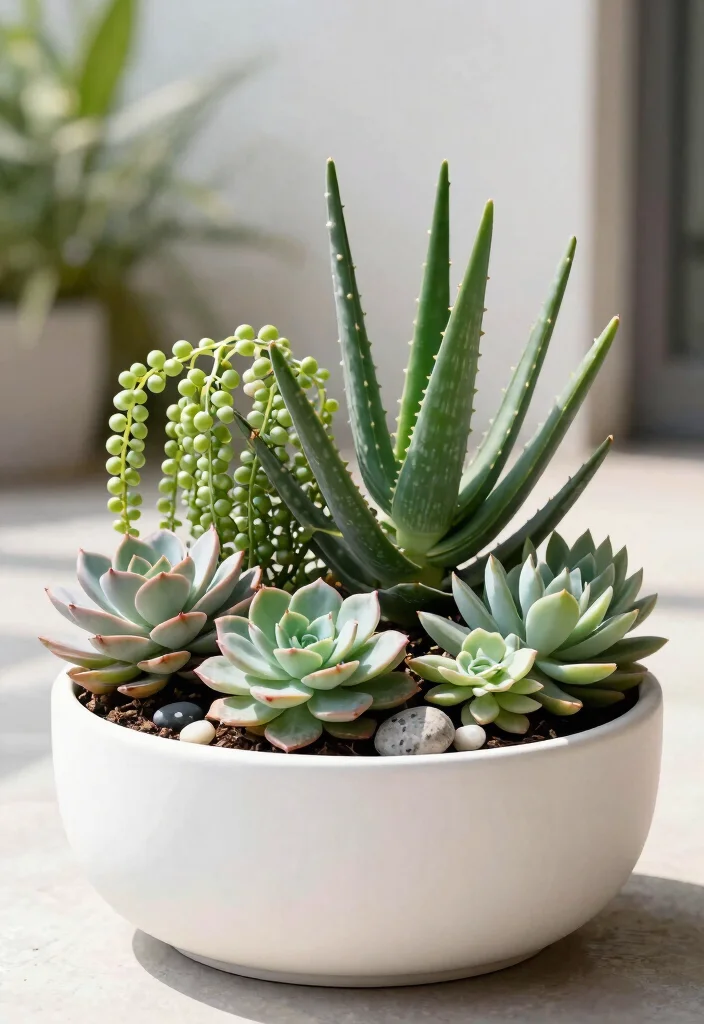 12 Front Door Planter Ideas That Look Full Without Weekly Care - 1. Drought-Tolerant Succulents 1