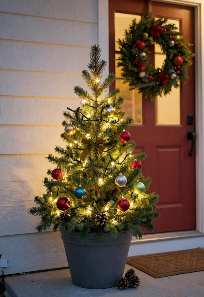 12 Front Door Planter Ideas That Look Full Without Weekly Care - 12. Themed Holiday Planters 1