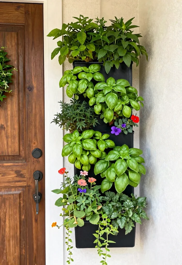 12 Front Door Planter Ideas That Look Full Without Weekly Care - 5. Vertical Garden Planters 1