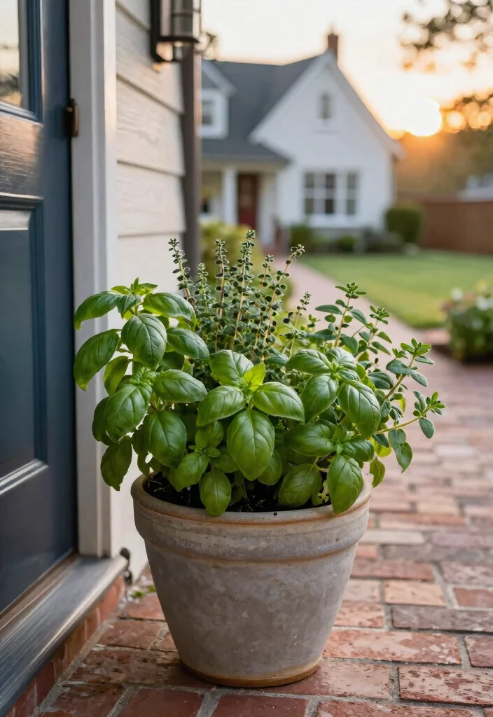 12 Front Door Planter Ideas That Look Full Without Weekly Care - 9. Mixed Herb Planters 1