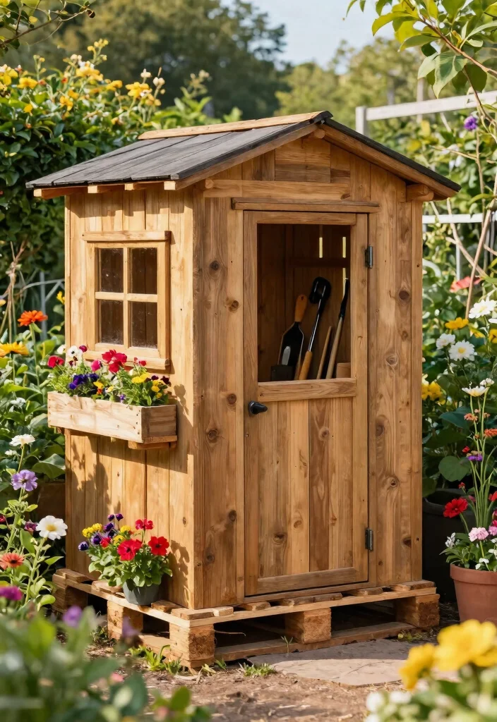 12 Pallet Projects Outdoor Ideas That Actually Last - 7. Pallet Garden Shed 1